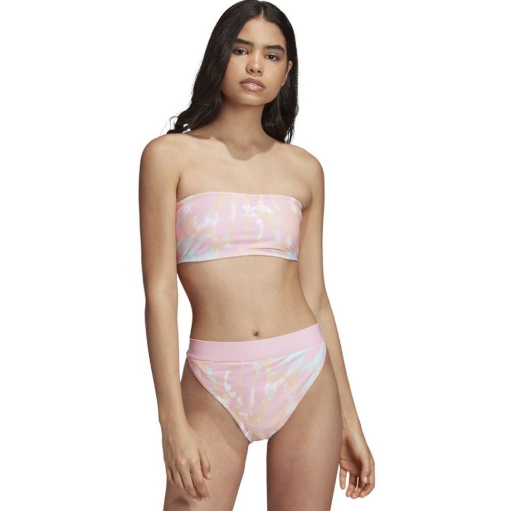 Brand New pink tie dye Adidas Originals bikini bandeau top and matching bottoms